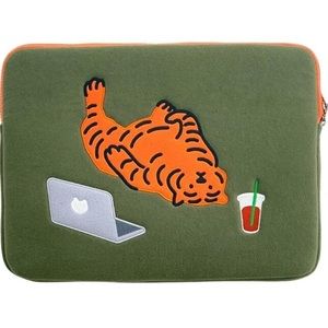 Green Tiger 15 16 inch Polyester Laptop Sleeve with 2 Double Way Zippers